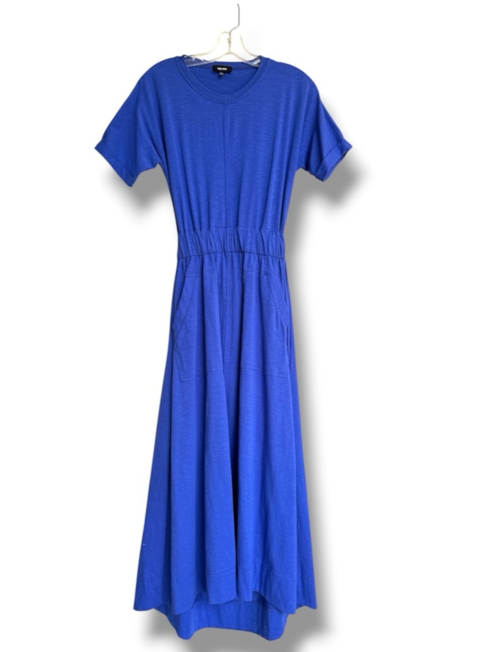 ME+EM Open Back Cotton Knit Short-Sleeve Maxi Dress Size 2